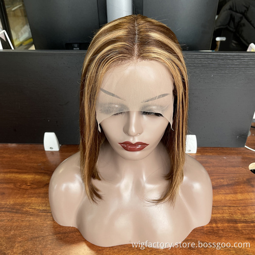 piano colorT par bob lace front transparent wigs human hair,brazilian short wig vendor100 human hair wigs for black women